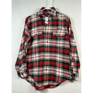 Polo Ralph Lauren Flannel Shirt Boys L Large Red Green Plaid Embroidered NWT